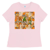 Bubblegum Pink fall with gnomes Ladies Tee - texasbilliewilder