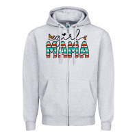 Heather Grey girl mama Zipper Hoodie - CowhideDigitalArt
