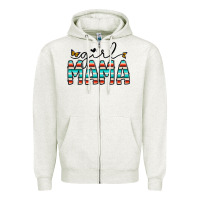 Oatmeal Heather girl mama Zipper Hoodie - CowhideDigitalArt