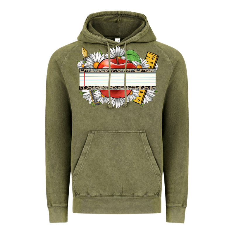 Floral Teacher Custom Name Vintage Hoodie by CowGirlArtShop | Teevron