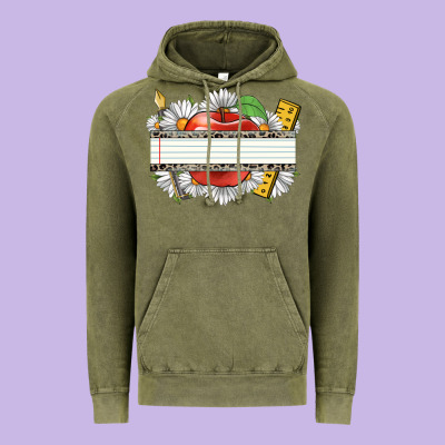 Floral Teacher Custom Name Vintage Hoodie Designed By Cowgirlartshop