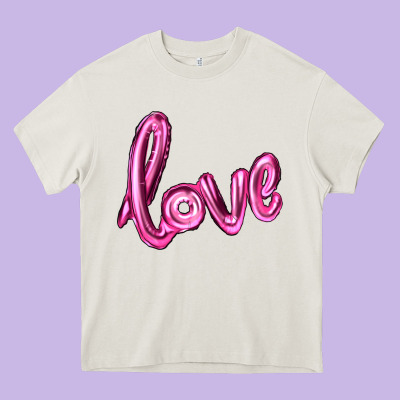 Valentines Day Love Balloon Heavy Core Tee Designed By Ranaportraitstore