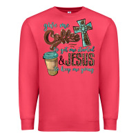 Cardinal give me coffee to get me started & jesus to keep me going Premium Sweatshirt - BarkalooDesign