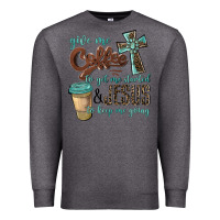 Charcoal Heather give me coffee to get me started & jesus to keep me going Premium Sweatshirt - BarkalooDesign
