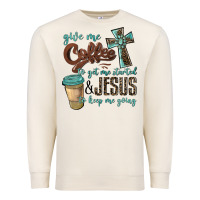Sandshell give me coffee to get me started & jesus to keep me going Premium Sweatshirt - BarkalooDesign