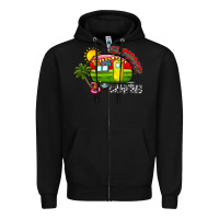 Black summer camping Zipper Hoodie - CowhideDigitalArt