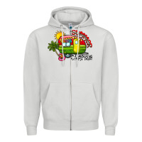 Dove Grey summer camping Zipper Hoodie - CowhideDigitalArt