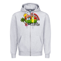 Heather Grey summer camping Zipper Hoodie - CowhideDigitalArt