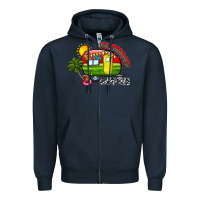 Navy summer camping Zipper Hoodie - CowhideDigitalArt