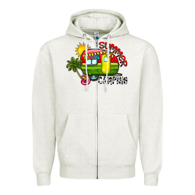 Summer Camping Zipper Hoodie by CowhideDigitalArt | Teevron