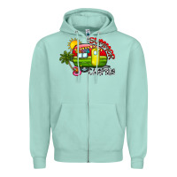 Seafoam summer camping Zipper Hoodie - CowhideDigitalArt