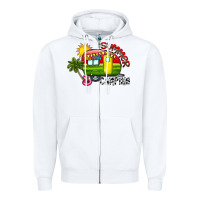 White summer camping Zipper Hoodie - CowhideDigitalArt