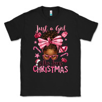Black just a girl who loves pink christmas afro messy bu Classic Tee - texasbilliewilder