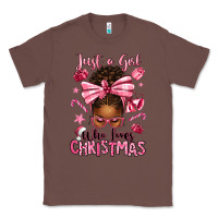 Chestnut just a girl who loves pink christmas afro messy bu Classic Tee - texasbilliewilder