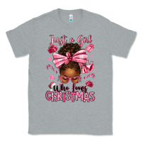 Heather Grey just a girl who loves pink christmas afro messy bu Classic Tee - texasbilliewilder