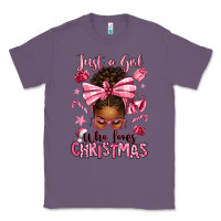 Lavender just a girl who loves pink christmas afro messy bu Classic Tee - texasbilliewilder