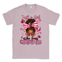 Lilac just a girl who loves pink christmas afro messy bu Classic Tee - texasbilliewilder