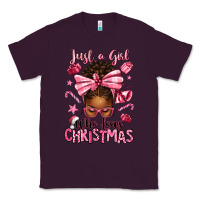 Plum just a girl who loves pink christmas afro messy bu Classic Tee - texasbilliewilder