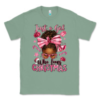Sage just a girl who loves pink christmas afro messy bu Classic Tee - texasbilliewilder