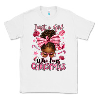 White just a girl who loves pink christmas afro messy bu Classic Tee - texasbilliewilder