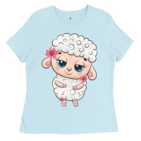 Baby Blue cute sheep Ladies Tee - texasbilliewilder