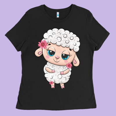Cute Sheep Ladies Tee Designed By Texasbilliewilder