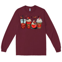 Burgundy ladybug coffee cups Long Sleeve Tee - OliviaCreatesArt