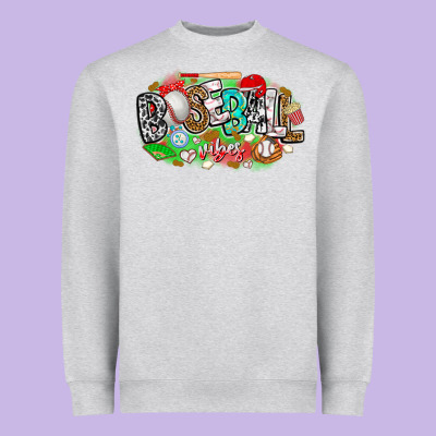 Baseball Vibes Heavyweight Sweatshirt Designed By Cowhidedigitalart