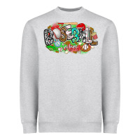 Heather Grey baseball vibes Heavyweight Sweatshirt - CowhideDigitalArt