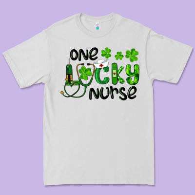 Saint Patricks One Lucky Nurse Premium Tee Designed By Ranaportraitstore