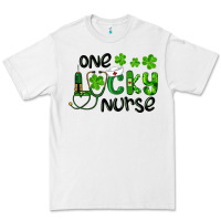 White Saint Patricks One Lucky Nurse Premium Tee - RanaPortraitStore
