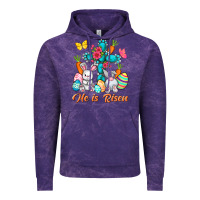 Cloud Purple He is risen with Cross Easter Day Vintage Hoodie - HowdyJamesFarm
