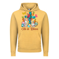 Vintage Mustard He is risen with Cross Easter Day Vintage Hoodie - HowdyJamesFarm