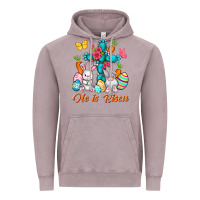 Vintage Zinc He is risen with Cross Easter Day Vintage Hoodie - HowdyJamesFarm