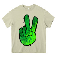 Green Peace Sign Heavy Core Tee | Teevron