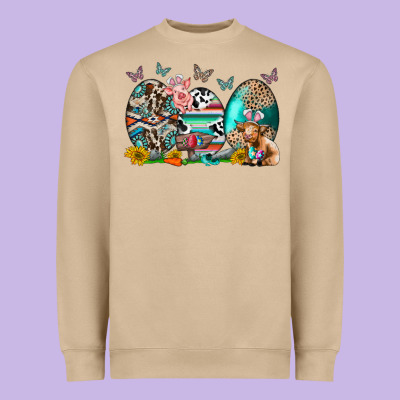 Easter Easter Eggs Heavyweight Sweatshirt Designed By Cowhidedigitalart
