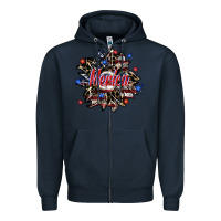 Navy merica Zipper Hoodie - SublimationCraftShop
