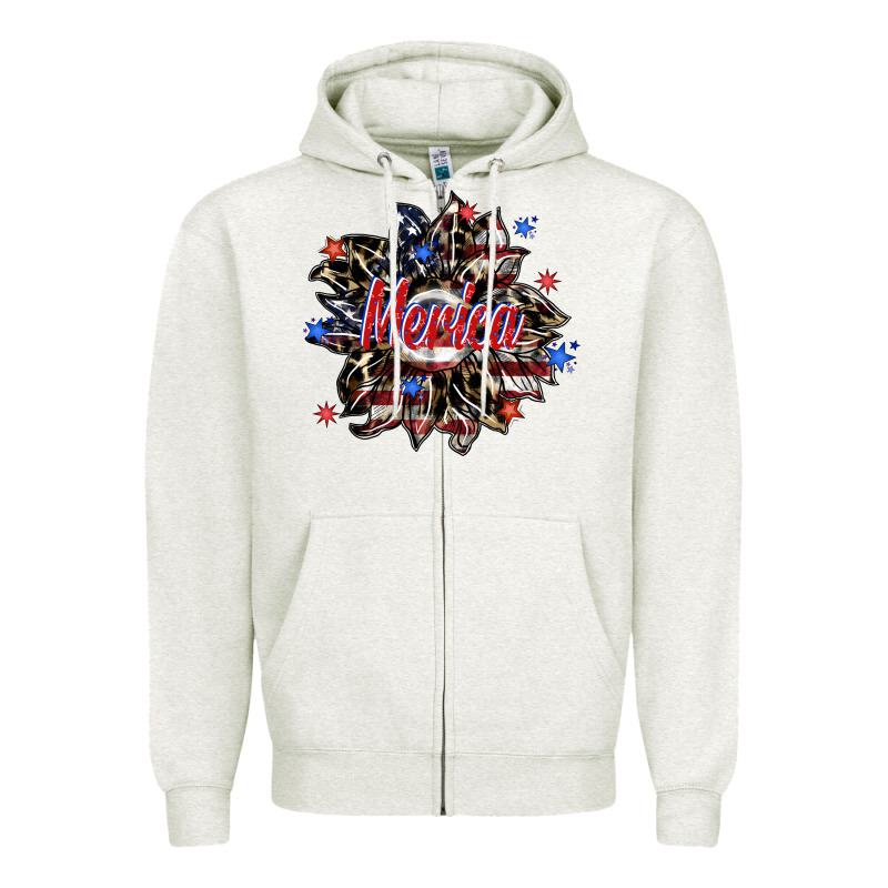 Merica Zipper Hoodie by SublimationCraftShop | Teevron