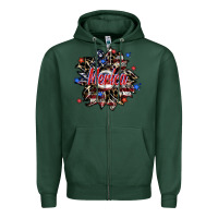 Sports Green merica Zipper Hoodie - SublimationCraftShop