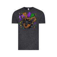 Vintage Black mardi gras hat dachshund puppy Vintage Tee - RanaPortraitStore