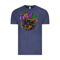 Vintage Denim mardi gras hat dachshund puppy Vintage Tee - RanaPortraitStore