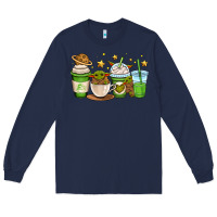 Navy fantastic movie character coffee cups Long Sleeve Tee - OliviaCreatesArt