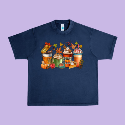 Fall Coffee Cups Urban Heavy Tee Designed By Cowgirlartshop