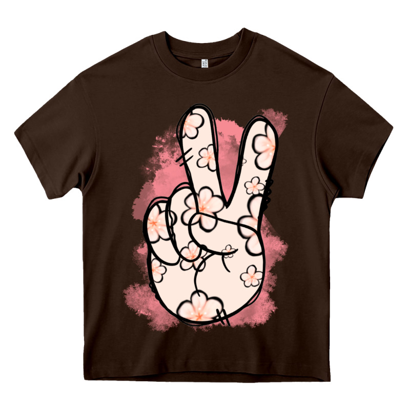 Floral Peace Sign Heavy Core Tee by Jasminsmagicworld | Teevron