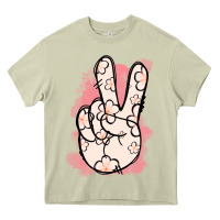 Mossy Floral Peace Sign Heavy Core Tee - Jasminsmagicworld