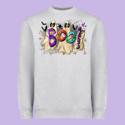 Boo Heavyweight Sweatshirt Designed By Cowhidedigitalart