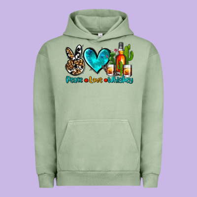 Peace Love Whiskey Urban Hoodie Designed By Adodesignshop