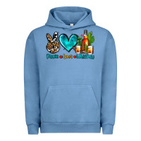 Pigment Pebble Blue peace love whiskey Urban Hoodie - AdoDesignShop