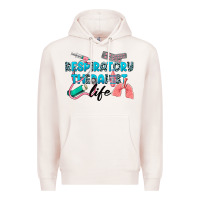 Pale Pink Western Respiratory Therapist Life Premium Hoodie - LillyAllenDesigns
