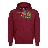 Burgundy oklahoma Zipper Hoodie - SublimationCraftShop